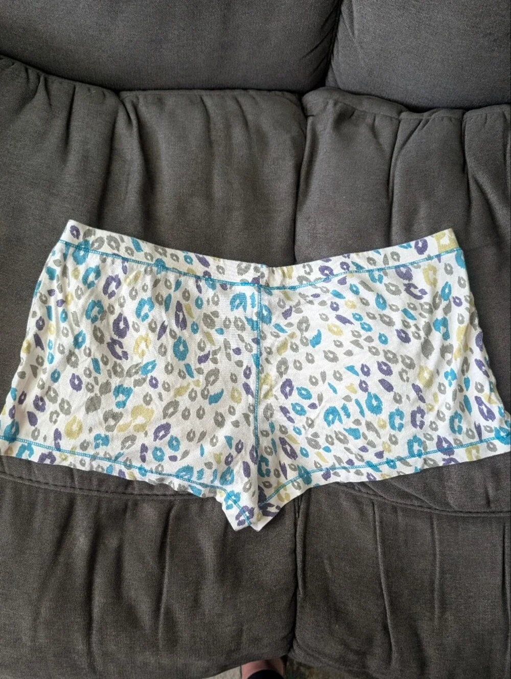 Xhilaration White Multi Leopard Print Cotton Lounge Shorts